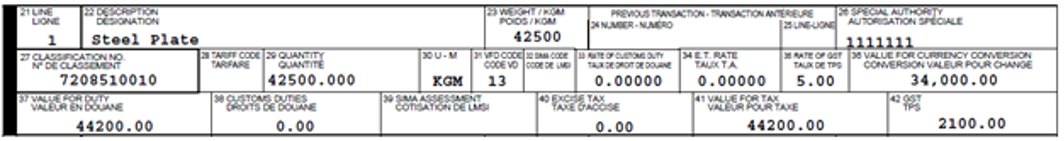 Example 1: Safeguard surtax not payable