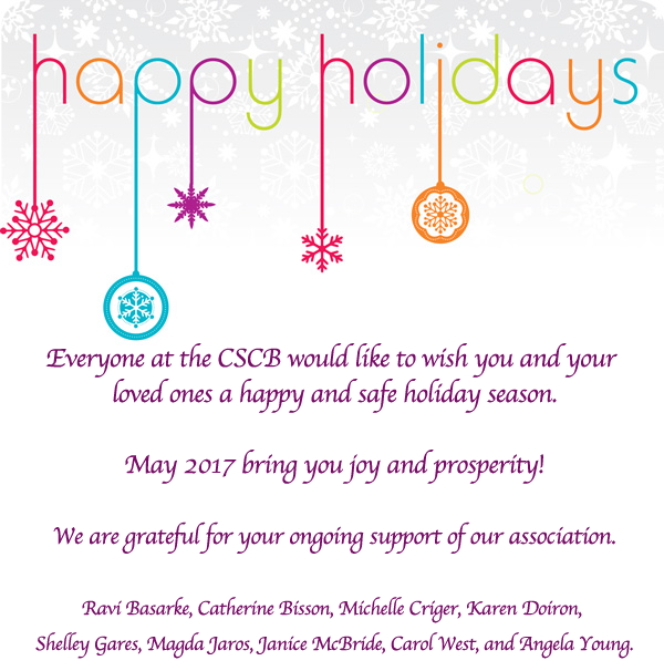 Happy Holidays from the CSCB!