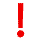 Exclamation mark with solid fill